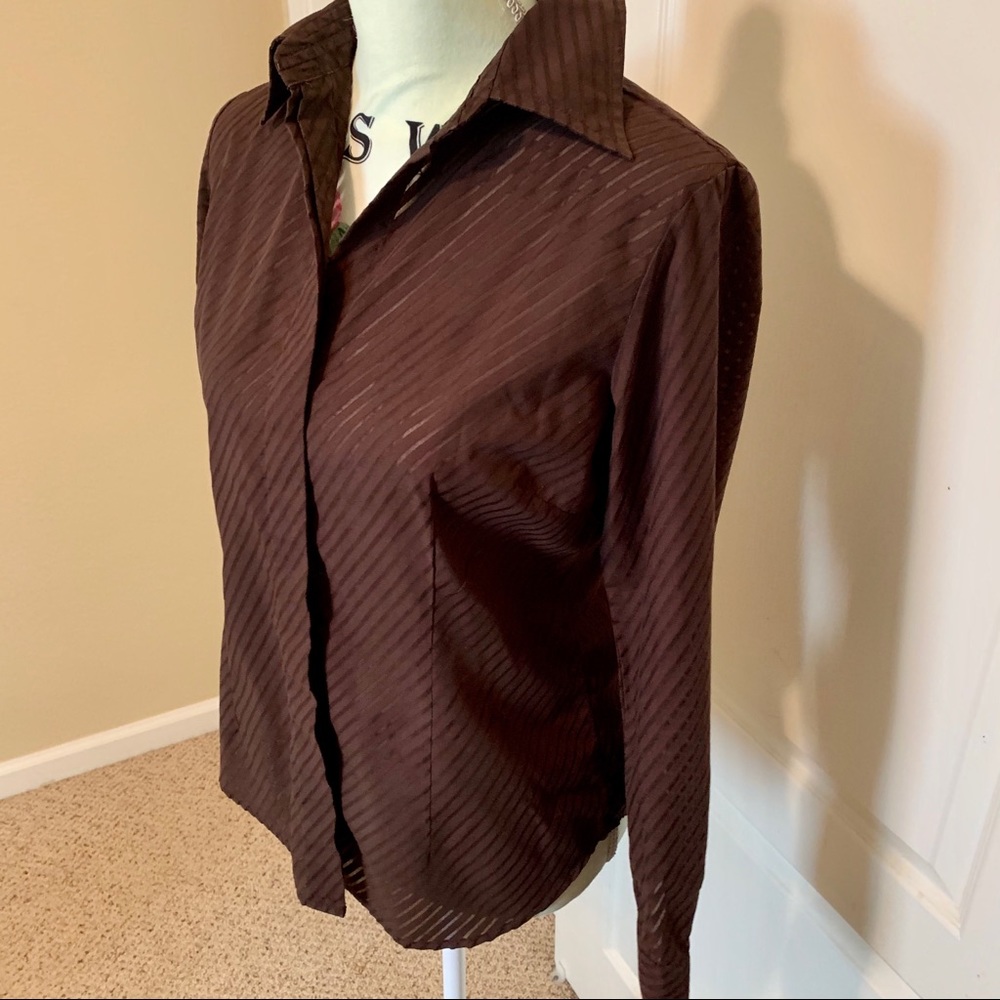 Moda International brown blouse S - Picture 2 of 5